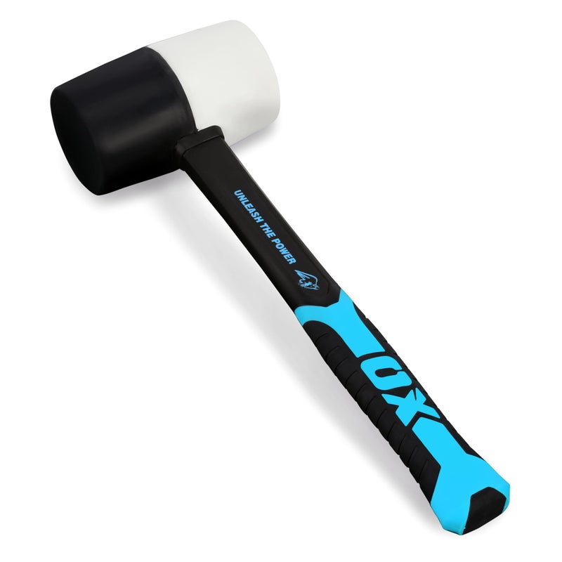 OX TOOLS Combination Rubber Mallet - Non-marking Rubber Mallet Hammer with Fiberglass Handle | Multi-Color & 24-Ounce - Image 1